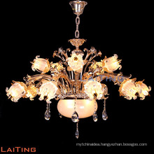 Antique gold European style iron candle crystal chandelier 88652